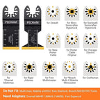 PECHAM 11PCS Titanium Oscillating Saw Blades, Universal Oscillating Multitool Blades Metal Cutting Quick Release for Hard Material Metal Nails Wood Plastic fit Dewalt Rockwell Milwaukee Makita Bosch