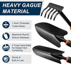 Joyfair Garden Tool Set, 5 Pcs Gardening Tools for Women & Men, Gardening Hand Tool Kit with Pruning Shear, Repotting Mat, Transplant Trowel, Hand Rake, Heavy-Duty Plant Supplies for Indoor & Outdoor