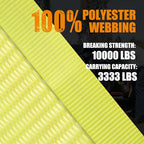 Ratchet Tie Down Strap - 4 Pack 2" x 27' Heavy Duty Ratchet Straps with Aluminum Handle, Cargo Straps for Moving Appliances, Lawn Equipment, Motorcycle in a Truck Yellow