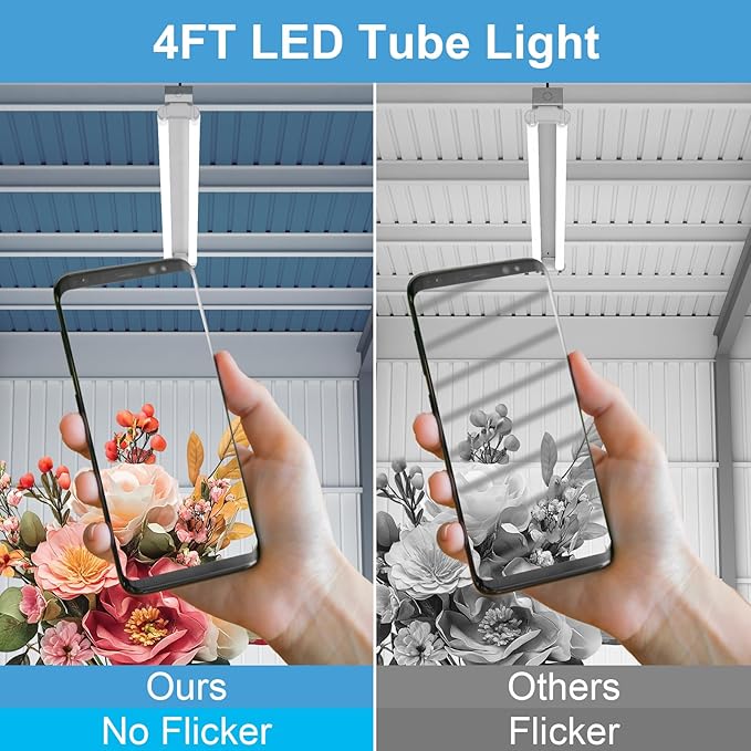 T8 LED Tube Light Bulbs 4 Foot 20W 40W Equivalent 5000K Daylight 2000LM, T8 T10 T12 Fluorescent Replacement, Dual-end Powered Ballast Bypass, Frosted Cover ETL Listed for Garage 16-Pack