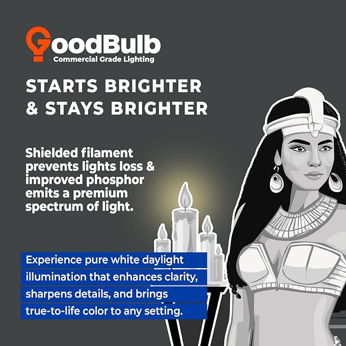 GoodBulb 17-Watt 24 Inch T8 Fluorescent Light Bulb 5000K Daylight White Light Medium Bi-Pin Base 1400 Lumens 86 CRI 36000 Life Hours Instant/Programmed Start Pack of 25