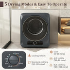 Auertech 1.5 Cu.Ft Portable Clothes Dryer, 850 W Front Load Electric Dryer Machine with Stainless Steel Drum, Simple Control Knob, Compact Tumble Dryer for Laundry Apartment, Dorm, RV, Grey