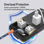 Outdoor Power Strip Weatherproof, KPQ IPX6 Waterproof Surge Protector with 6 Wide Outlets, 2 USB A and 2 USB C, 6FT Heavy Duty Extension Cord for Home, Office, Dorm, Patio, FCC UL Listed