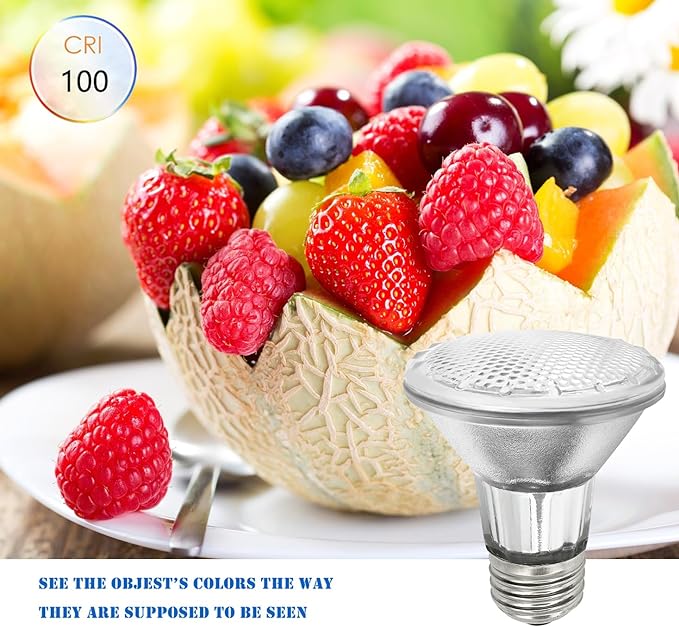 Par20 Bulbs, 6 Pcs 120V 50W Par20 Light Bulbs, E26 Medium Base Long Lasting Life High Output Reflector Flood Lights Replacement Range Hood Light - Warm Light