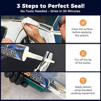 [Black] Seam Sealer Automotive-Professional Grade High Strength Waterproof Adhesive for Auto Body Repair, Rust & Leak Prevention-Quick Paintable Sealant for Metal, Plastic -10.5Oz (2Pack)