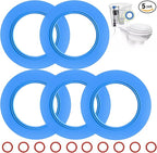 Flush Valve Seal for American Standard and Eljer Toilet, 5 Pack Toilet Parts for 7301111-0070A Upgraded Silicone Material Flush Valve Replacement Kit Gasket Ring for Champion 4 and Eljer Titan 4