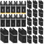 100pcs Oscillating Saw Blades Universal Wood Multitool Blades Quick Release Oscillating Tool Blades Kits Fit Porter Cable Black & Decker Rockwell Ridgid Ryobi Milwaukee Chicago Craftsman