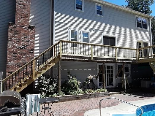 25 Pack Rectangle Staircase Balusters, 36" Black Metal Deck Spindle and Stairs Railing, Hollow Rectangle Deck Balusters for Porch Railing