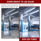 Kihung T8 Led Bulbs 4 Foot Type A+B Tube Light, 24W, 3120LM, 6000K Led Tube Lights 4ft, Plug and Play or Ballast Bypass, T8, T10, T12 Led Replacement for Fluorescent Tubes 4 Pack