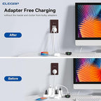 ELEGRP USB Outlets Receptacles, 3-Port Wall Outlet, 30W 6.0A Electrical Outlet, 15 Amp Tamper-Resistant Outlet with Type C Ports, UL Listed, Wall Plate Included, 1 Pack, Matte Brown