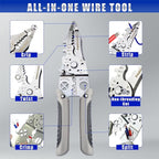 Multi-function Wire Stripper Tool Electrical, 9-in-1 Wire Cutter & Wire Crimping Tool, Adjustable AWG 6-16, Comfortable Grip and Refined Craftsmanship