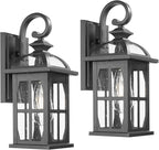 Darkaway Outdoor Wall Lights, Exterior Light Fixture with Seeded Glass, Aluminum Anti-Rust Exterior Lights Sconces Lighting for House Porch Yard Hallway Doorway Garage