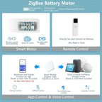 Motorized Blinds with Remote Cordless Automatic Motorized Shades Custom Blinds for Windows Smart Curtains Compatible with Alexa Google Home(Light Filtering Jacquard Beige,W45 x H72in)