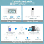 Motorized Blinds with Remote Cordless Automatic Motorized Shades Custom Blinds for Indoor Windows Smart Curtains with Alexa Google Home(Blackout Thunder Grey,W45 x H72in)