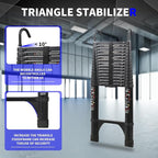 JADDUO 20.3 FT Telescopic Ladder, Aluminium Black Telescoping Ladder with Non-Slip Feet and Stable Hook, Portable Extension Ladder for Household and Outdoor Working, Heavy Duty 330 lbs Max Capacity