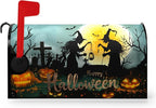 Halloween Witch Moon Mailbox Covers Magnetic 21 x 18 Inch Halloween Pumpkin Lanterns Seasonal Pattern Home Houses Mailbox Wraps Letter Box Cover Decorations Standard Size for Outdoor