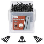 Deck Screws 2 Inch, 400PCS Exterior Wood Screws, #8 x 2 Fence Construction Screws, Torx Head, Rust Resistant Epoxy Coated, T25 Bits Included, Black