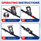 MOCA Black Heavy Duty Ratchet Tie Down Straps - 5200 Lbs Breaking Strength 1.6" x 8', Includes 4 Heavy Duty Ratchet Padded Handles & Coated Chromoly S Hooks & 4 Soft Loop Tie-Downs