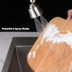 iFealClear Kitchen Sink Faucet Head, Swivel 360 Degree Faucet Sprayer Head with 4 Spray Modes, Big Angle Faucet Aerator Adapter Fits Female 55/64“ Male 15/16" for Bathroom/Kitchen/Rvs, Brushed Nickel