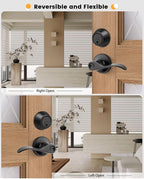 Gobrico 6 Keyed-Alike Entry Lever and Single Cylinder Deadbolt Combination Locksets,Black Finished,for Right-Handed and Left-Handed Doors