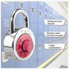 Combination Padlock 48 Pack, Fixed Dial Combination Padlock with Different Combinations, 2 in. Wide. Red Turntable, Lock for Gym & Locker, School, Toolbox, and More