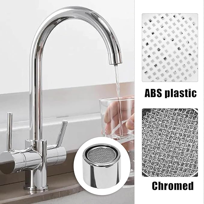 Litoexpe 15/16 Inch Faucet Aerator 4 PCS, Kitchen Sink Aerator Replacement Parts, Sink Faucet Female Thread Faucet Filter with Brass Shell and Gasket for Bathroom