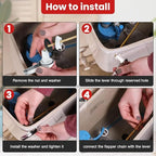 Saillong Universal Toilet Tank Replacement Kit, Include Fill Valve, 2 Inch Low Flow Rubber Flapper, Front Mount Toilet Flush Brass Handle, Adjustable, Quiet, Easy Install Repair Kit