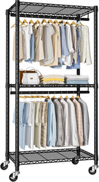 FUTASSI Heavy-Duty Portable Closet, 30"W x 14"D x 76"H, Black, Carbon Steel