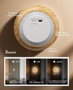 Motion Sensor Night Light Wood Rechargeable Battery-Powered Stick-On Step Lights Magnetic Closet Lights Warm Nightlight for Hallway Bedroom Stair (Ash Wood)