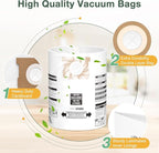 8PCS 10-14 Gallon Vacuum Bags for Shop Vac Bags, Disposable Wet Dry Vaccum Collection Bags Replace Part Type I #90672 9067200, Type F #90662 9066200 9066233, VF2005 (White)