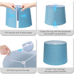 Lamp Shades Set of 2 - Drum Lampshades 11.4" x 12.9" x 9.8" Inches, Fabric Medium Replacement Lampshades for Table Lamp, Floor Lamp, Assembly Required, Spider,Linen