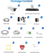 ZOSI 4K PoE Security Camera System with 4TB HDD,10pcs 8MP Outdoor PoE Cameras,People Counting,Person/Vehicle Detection,One-Way Audio,Dual Disk Backup,8MP/4K 16 Port 32CH NVR for 24/7 Recording