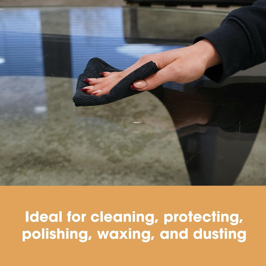 Furniture Clinic Pack of 10 Microfiber Cloths – Lint Free - Black Cleaning Cloths - Reusable and Washable