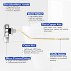 for TOTO Toilet Handle Replacement Parts Kit, Side Mount Toilet Flush Handle for TOTO Kohler Toilet Tank, Universal THU068#CP Trip Lvr for St743S (Zinc Alloy & Copper Lever)