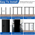 36" Expandable 20-24FT Black T304 Cable Railing Post Kit, Complete Cable Railing System with 6 Level Posts & 259ft 1/8" Wire Rope(No Handrail), Adjustable Length Easy DIY for Decks/Porch