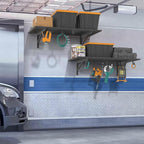 2-Pack 2x4ft Garage Shelving Wall Mounted, 2' x 4' Heavy Duty Garage Storage Shelves with Hooks, 400LB Capacity