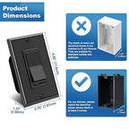 BESTTEN 10 Pack Dimmer Wall Light Switch, Compatible with Dimmable LED, CFL, Incandescent and Halogen Bulb, Single Pole or 3-Way Dimmer Switches, 120VAC, Decorator Wall Plate Included, Black