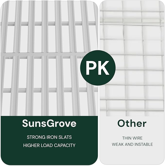 SunsGrove 4x8 Overhead Garage Storage Rack Organization, Adjustable Ceiling Mounted Storage Racks, 800LBS Weight Capacity, 22"-40" Ceiling Dropdown, White