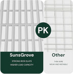 SunsGrove 3x6 Garage Storage Overhead Rack Organization, Adjustable Ceiling Mounted Storage Racks, 800LBS Weight Capacity, 22"-40" Ceiling Dropdown, 2 Pcs, White