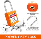 Lockout Tagout Locks Set - 10pcs Orange OSHA Compliant, Safety Padlocks for Electrical Lockout Tag Out Kits, Keyed Different