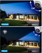 (4K HD & 130° Ultra Wide-Angle) 2-Way Audio 8MP Wired Dome PoE IP Cameras for Home Security Outdoor Camera System, Pet Surveillance Video Indoor, Smart PIR Detection