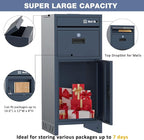 Package Delivery Boxes for Outdoor, Parcel Drop Boxes for Outside with Anti-Theft Design,Parcel Mailbox is Weatherproof, Rustproof,Suitable for Home/Office/Shop Non-installation (15.5*15.5*38 in )