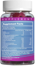 Magnesium Glycinate Gummies 400mg with L-Threonate 200mg - Sugar-Free Magnesium Potassium Supplement with Vitamin D, B6, CoQ10 for Muscle - 120 Mixed Berry Flavored Gummies