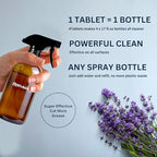 Multi-Surface Cleaner Kits-2 Pack Reusable Spray Bottles & 4 Pack All Purpose Cleaner Refills Tablet, 4 x 16.9 Fl oz Bottles of Spray Cleaner Lemon and Lavender Scent