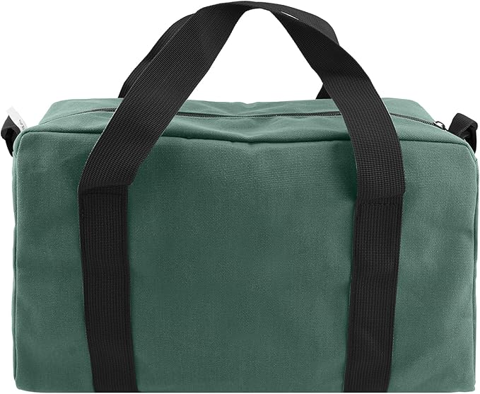 Small Tool Bag,Close Top Wide Mouth Tool Organizer Bag,Large Capacity Tool Bags for Men,Canvas Tool Storage Bag for Storage Handbag for Screwdrivers,Wrench,Pliers Hand Tools (DarkGreen, 12 Inch)