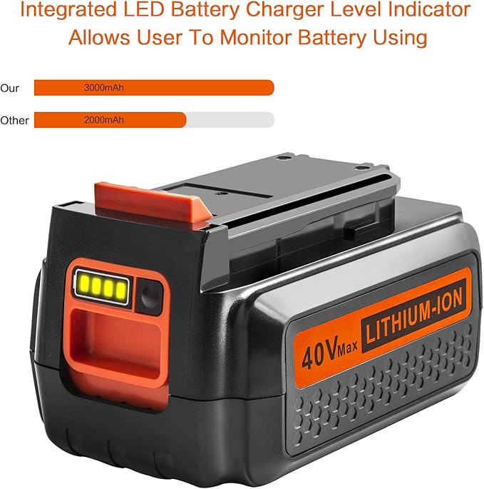 ARyee 3.0Ah 40V MAX LBX2040 Replacement for Black and Decker 40V Battery LBXR36 LBXR2036 LST540 LCS1240 LBX1540 LST136W 36V/ Cordless Power Tool Lithium Battery
