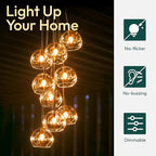 ALAMPEVER 800LM Super Bright Dimmable LED Light Bulb, E26 LED Bulb 100 Watt Equivalent, B11 2700K Soft White LED Candelabra Bulb, 5.5W, 12 Pack