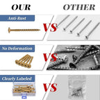 Lag Screws 3 Inch, 25PCS Heavy Duty Construction Screw, Structural Wood Screw #14 x 3, Rust Resistant, Washer Head, Yellow Coated Exterior Wood/Lag Screws, Star Drive with Bit