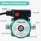 Hot Water Recirculating Pump,3/4 NPT Water Circulator Pump,Circulation Pump for Domestic Water Heater System (RS15-6 Stainless Steel Green)