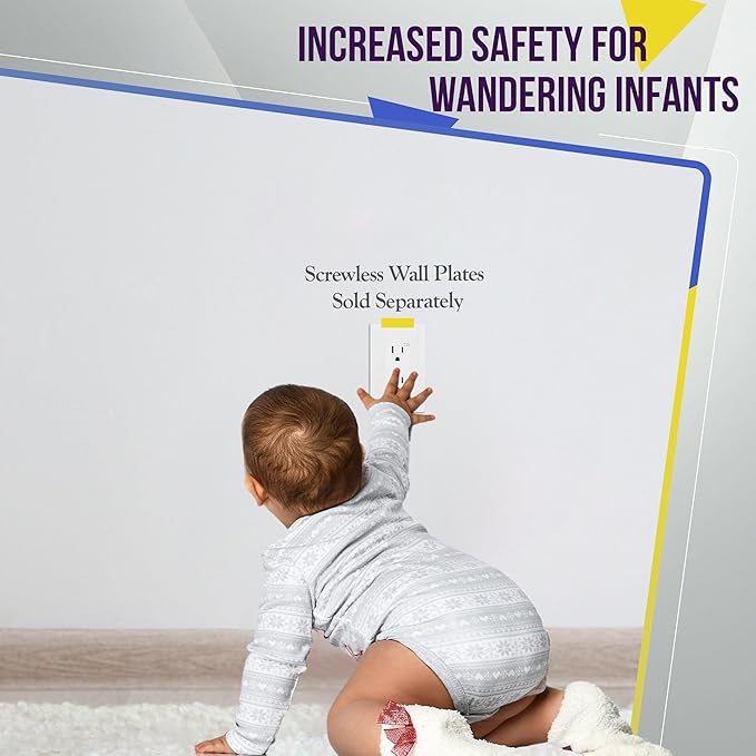 ENERLITES Decorator Receptacle, Wall Outlet with Wall Plate, Tamper-Resistant, Gloss Finish, Residential Grade, 3-Wire, Self-Grounding, 2-Pole, 15A 125V, UL Listed, 61501-TR-WWP, White (10 Pack)